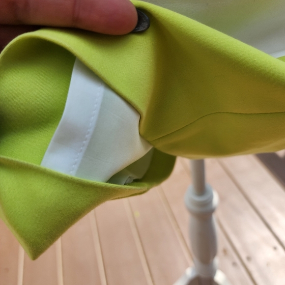 Ann Klein Green and White Color Block Striped Sleeveless Dress Fits M - Picture 10 of 12